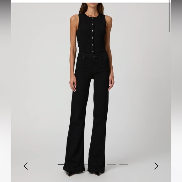 PAIGE Denim - PAIGE Genevieve Flare Jean in Black Willow Size 24 NWT